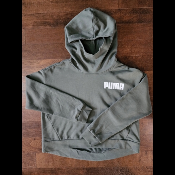 Puma Women's Pull Over Hoodie. Army Green. Size L. - Picture 2 of 6